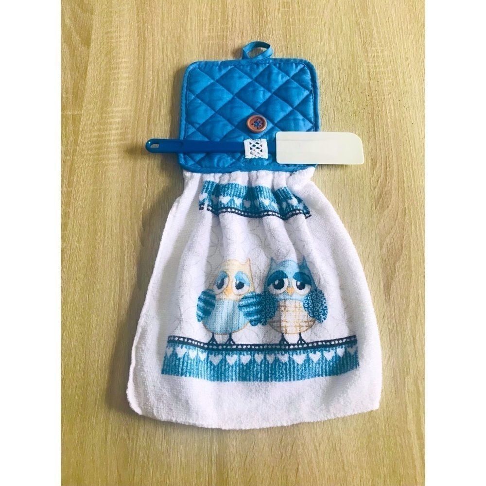 Handmade Potholder … Towel And Spatula Owl Set